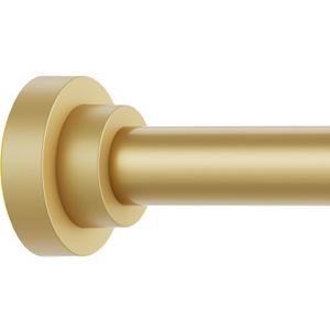 Thestoa Gold Shower Curtain Rod Adjustable 43-66 inch, 1"Diameter Spring Tension Curtain Rod No Drill, Anti-Rust Non-Slip Shower Rod for Bathroom
