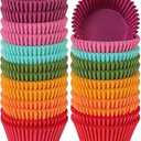 CHENZEM 1000 Count Rainbow Paper Cupcake Liners, Standard Cupcake Liners for Baking, Natural, Food-grade Cupcake Wrapper, Greaseproof Parchment Muffin Liners (Rainbow, 1.4 Inch)