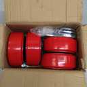 Nefish 5" X 2" Caster Wheels, Polyurethane on Polyolefin Core Wheel with Double Ball Bearing and Dust Cover 1/2" Bore Heavy Duty Replacement Caster Wheels 3200 lbs Capacity Set of 4