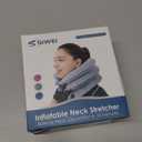 S Cervical Neck Traction Device for Neck Pain Relief - Inflatable Neck Stretcher Collar for Decompression - Best Home Use Neck Brace Pump (Black Plush)