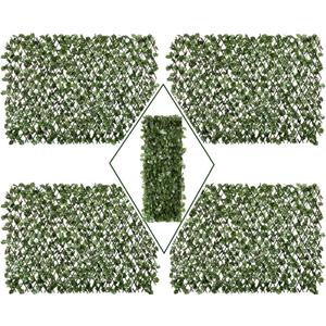DOEWORKS Expandable Fence Privacy Screen for Balcony Patio Outdoor, Faux Ivy Fencing Panel for Backdrop Garden Backyard Home Decorations - 4PACK