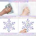 156 Pcs Snowflake Window Clings for Glass Windows Decorations 4 Sheets Snowflake Window Stickers Anti Collision Decals to Save Birds Non Adhesive Prismatic Rainbow Stickers for Christmas Windows Decor