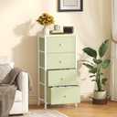 Sweetcrispy Dresser for Bedroom, 4 Drawer Storage Cabinet, Tall Nightstand, 17.7"D x 11.8"W x 37"H
