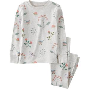 little planet by carter's Baby 2-Piece Pajamas Made with Organic Cotton, Gray Botanical, 4T