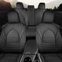 FREESOO 1:1 Custom Fit Seat Covers for Toyota Camry 2018 2019 2020 2021 2022 2023 2024 LE- SE- SE Nightshade 2018 2019 2020 2021 2022 2023 2024,Leather Car Seats Cover Full Set for Camry(Black)