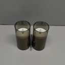 Flameless LED Candles, Non-breakable Battery Operated Candles with Embedded Star String, D 3"H 6", Set of 2, Flickering Pillar Candle with Remote and Timer for Birthday Home Decoration (Grey) (Gray)