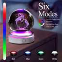 3D Dophin&Love Crystal Ball Night Lights with LED Multicolour Base,3.15inch Glass Dolphin Figurines Sphere Gifts for Women,Birthday Lovers Room Decoration