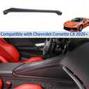 Real Carbon Fiber Central Control Side Trim Compatible with Chevrolet Corvette C8 2020-2025, Center Console Passenger Side Decorative Strip Cover (Black)
