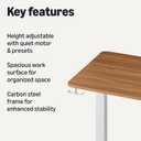 Amazon Basics Electric Standing Desk, Height Adjustable Home Office Desk with Quiet Motor and Multiple Presets, White/Oak Effect, 47" x 24" x28"-45.7''