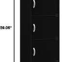 Hodedah 5-Shelf, 5-Door Bookcase in Black