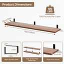 10x60 Inch Brown Floating Shelves for Wall,2-Pack Long Floating Bookshelf Wall Mounted Shelves,5ft Solid Wood Large Wall Shelf for Office (Brown)