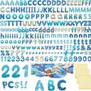 221 Pcs Large 6" Ocean Bulletin Board Letters, Round Alphabet Number Punctuation Symbol Combo Letter Cutouts, Sea Classroom Decor for Back to School Chalkboard Poster Bulletin Board Wall