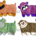 Cute No Stuffing Dog Toy for Small, Medium Breeds, Fun for Indoor Puppies with Soft Squeaker and Crinkle Paper, No Mess Chew and Play (4 Pack)