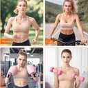 Sports Bras for Women, Criss-Cross Back, Adjustable Wire-Free Medium Support Workout Bra with Removable Cups (Beige)