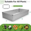 MGNO 8x4x1.5FT Galvanized Raised Garden Bed-Outdoor Planter Box for Vegetables-Metal Garden Bed,RRectangle Planting Box for Herb,Flower