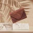 grande 3639 Genuine Leather Card Holder For Women and Men Slim Minimalist Small Accordion Magnetic Wallet (Chocolate Brown)