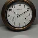 Outdoor Clocks Waterproof, 18 in Large Outdoor Clock for Patio w/Thermometer Hygrometer, Silent Battery Operated Decorative Vintage Wall Clock for Living Room/Bathroom/Pool, Bronze