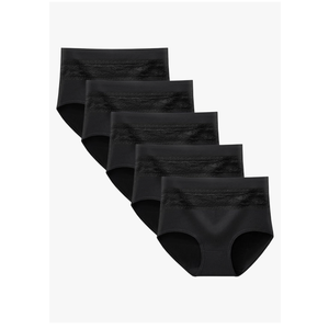 Women's Underwear Cotton Tummy Control High Waisted Underwear Soft Breathable Full Coverage Panties Multipack, Size L
