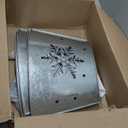 15.5" Galvanized Christmas Tree Collar, Snowflake Diecut Metal Christmas Tree Collars for Artificial Trees, Beautiful Tree Collar for Pencil Tree Decorates Your Home for The Holidays