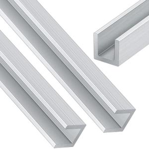 Yaocom 2 Pcs 4 ft 1/4" U Channel Aluminum 1/16" Walls x 3/8" High x 3/8" Width Aluminum C Channel Metal 6063 Alloy T-6 Temper for Posters Signs Frame Display Stands