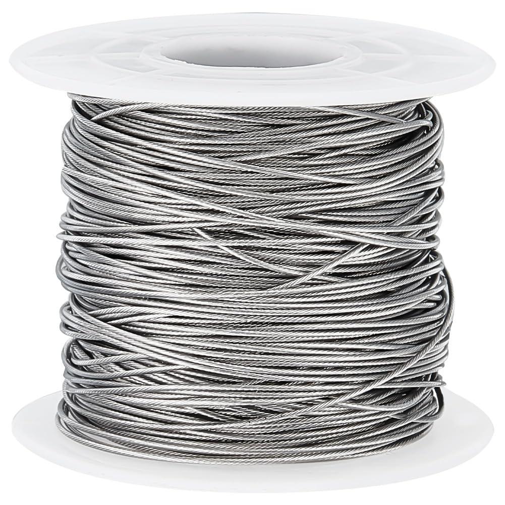 Beebeecraft 60M Tiger Tail Wire 304 Stainless Steel Beading Wire Jewellery Wire for Jewellery Bracelet Making (0.7mm)