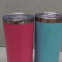 BJPKPK 2 Pack 20oz Skinny Tumblers with Lid Insulated Travel Coffee Cup Stainless Steel Thermal Mug,Turquoise,Pink