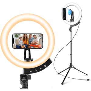 Aureday 12'' Ring Light with 62'' Tripod Stand and Magnetic Phone Holder, LED Ringlight with Selfie Wireless Remote, Circle Lighting for Video Recording, Makeup, TikTok, Photography (BLACK)