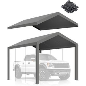 ACEPIC 10x20 Heavy Duty Carport Replacement Top Cover, Gray(Top Only)