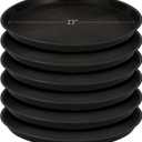 Eccliy 6 Pack Plastic Plant Saucer Heavy Duty Planter Saucers Large Plant Pot Saucers Plastic Water Trays for Indoors and Outdoors Flower Plant Plant Drip (Black,23 Inch)