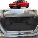 for 2022-2024 2025 Honda Civic Sedan Cargo Mat & Backrest Mat (with Rear Left and Right Side Panels) - Custom Fit PU Leather Cargo Liner - All Weather Trunk Mats for Honda Civic Sedan Accessories Black
