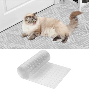 Carpet Protector for Pets 12.2in*5.2FT Cat Scratch Carpet Protector Mat for Doorway Clear Plastic Runners with Spikes to Protect Under Door Carpet Rug Anti Cat Scratch Carpet Stopper Easy to Cut