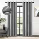 ChrisDowa 100% Blackout Grey Solid Curtains 84 Inches Long 2 Panels for Bedroom Living Room,Farmhouse Room Darkening Thermal Insulated Soundproof Grommet Top Window Treatment Drapes,52x84