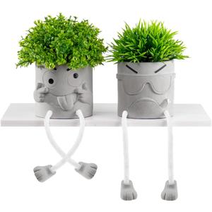 Uguisu 2pcs Cute Plant pots,Succulent pots,Indoor Succulent planters,Small planters for Home Decor,Room Shelf Desk Decor. About 2.5 inches.