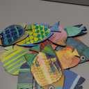 Spiareal 15 Pcs Wood Fish Nautical Wall Decor Wooden School of Fish Wall Art Rustic Hanging Beach Decor Ocean Coastal Theme Vintage Ornaments for Summer Home Lake House Bathroom Bedroom(Cute)
