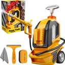 Kids Clean Car Wash Toy - Kids Power Washer with Scraper Sponge Towel, Manual Pressure, Adjustable Water Gun Spray, Pretend Play Tools Role Playing Cleaning Toys Gift for Toddler Boys Girls Ages 3+