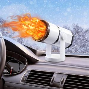 12V 150W Portable Car Heater Fast Demisting Defroster, Automobile Car Heater Can Heat Rapidly inwith Heating Cooling Air Purify, 360Degree Rotary Defroster Portable Car Heater (FF-10)