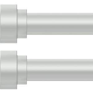 HEI! DEAR 2 Pack Silver Curtain Rods for Windows 28 to 48 Inch (1.5-5ft), 1 Inch Diameter Heavy Duty Curtain Rods, Adjustable Curtains Rod, Telescopic Drapery Rod, Antique Silver,30-58