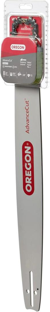 Oregon Chainsaw Guide Bar & Chain Combo, AdvanceCut Replacement for Saw Chains, Bar Length 20" (50cm) with Low Kickback Chain Set, 3/8" Pitch, 0.050" Gauge, 72 Drive Links (584818)