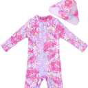 UMELOK Baby Girl Swimsuit Infant UPF 50+ Bathing Suit Size Months (6-9 Months, Pink, Big Floral)