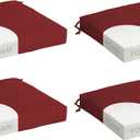 Arden Outdoor Seat Cushion, Foam, 4-Pack, 19x19, Ruby Red | Premium High Density Foam, Never Flattens, Weather-Proof for Outdoor Chairs, Mold and Mildew Resistant
