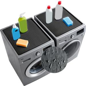 2 PCS Washer and Dryer Top Protector, 25.6''x 23.6'' Silicone Covers Mat for Washer and Dryer Top, Waterproof Anti-Slip Dust-Proof Dryer Mat for Top of Home Kitchen Laundry