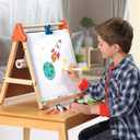 Discovery 3-in-1 Tabletop Dry Erase Chalkboard Painting Art Easel, Includes Paper Roll and Oversized Clip, 17 x 15 Inch Wood Frame, Perfect for Children 3+ | Foldable/Portable for Countertop Play