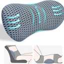 Lumbar Support Pillow, Back Pillow for Low Back Pain Relief, Ergonomic Streamline Car Seat, Office Chair, Recliner and Bed (Gray)