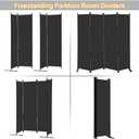 MAYOLIAH 4 Panel Room Divider Screen 6Ft Tall Foldable Privacy Dividers Indoor Wall Partition Room Separator Black