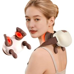 Neck and Shoulder Massager with Heat, Palm-Style Kneading, 3 Speeds, Ergonomic Hands-Free Design, Portable Massage Device for Home, Office, Travel