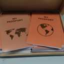 Lincia 48 Pcs Blank Passport Notebook Fake Passport Book Travel Journal Book Bulk Coloring Kids Travel Airplane Activity Classroom Decor School Projects (Warm Color)