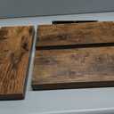 QEEIG Floating Shelves for Wall Bathroom Shelf Bedroom Kitchen Living Room Hanging Book Shelves Small Farmhouse Decor 16 inch Set of 3, Rustic Brown (015-BN3)