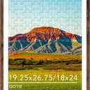 Wood 19.25x26.75 Picture Frame with 18x24 Mat, Display 18x24 with Mat or 19.25x26.75 Without Mat, Wood 19.25 by 26.75 Photo Frame, 19.25 x 26.75 Frame for Wall Hanging Display, Deep Brown