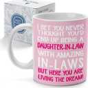 Funny Daughter-in-Law Coffee Mug from Awesome In-Laws 11OZ, Christmas Thanksgiving Birthday Gifts for Her Daughter-in-law Tea Cup, Humorous & Sarcastic Greeting for DaughterinLaw Living the Dream