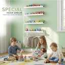 Nursery Book Shelves, Set of 4 White Floating Shelves for Wall Kids, 16.5 Scalloped Shelves, Wall-Mounted Book Shelf Decor for Kids, Wave Style, 4.72" W x 16.5" L x 4.72" H